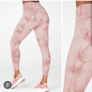 Fabletics Blush Pink Tie-Dye Leggings Womens Size Large